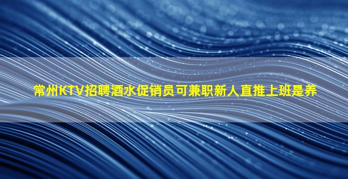 常州KTV招聘酒水促销员可兼职新人直推上班是养